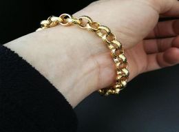 Cadena de eslabones con relleno de oro, anillo con perno Belcher, eslabones para hombre y mujer, pulsera sólida, joyería en 1824cm de longitud 6675751