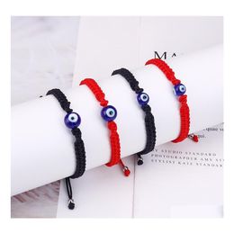 Lien Chaîne À La Main Tressé Fil Rouge Chaîne Bracelet Lien Pour Femmes Hommes Turc Mauvais Oeil Bleu Charme Chanceux Corde Réglable Amis Otyq6