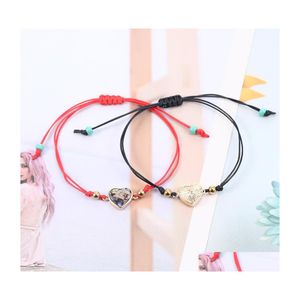 Lien chaîne à la main tressé chaîne couple bijoux bracelet coeur corde tissé bracelet ensemble pour femmes hommes dame filles garçons saint valentin dhlhl