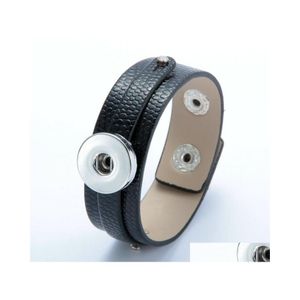 Linkketen handgemaakte lederen armbanden armbanden colorf snap knoop wikkel armband polsbandjes voor doe -het -zelf sieraden die passen 18 mm p o drop d dhsoc