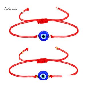 Link Chain Handmade Red String Evil Turkse oogarmband voor vrouwen mannen verstelbare gevlochten touw armbanden vriendschap sieraden geschenk dr otumb