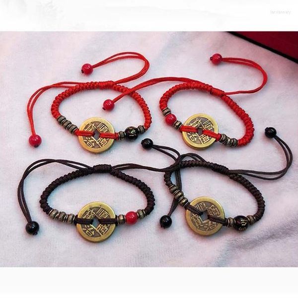 Cadena de eslabones Pulsera de cuerda hecha a mano Riqueza ajustable Pulseras de cuerda tejida Regalos de joyería vintage para buena suerte y protección Enlace Lars22