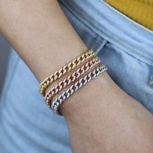 Lien Chaîne Haute Qualité Plage Style Hip Hop Serrure Homard Charme Bling Micro Pave Cz Miami Chaîne Cubaine Bracelets Pour Femmes En Gros Bijoux G230222