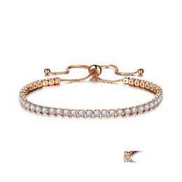 Link Chain Hoge kwaliteit kristalheldere strass armband voor vrouwen elegante Sier Gold Pating sieraden fit feest bruiloft druppel dh32g