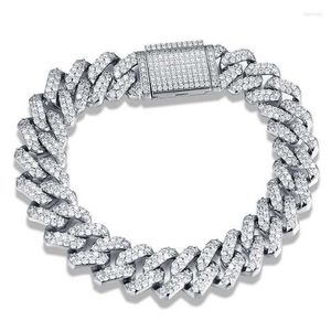 Link Chain Hiphop Miami Cuban Diamond Prong 12mm dikke ketting/Cubaanse armband fawn22