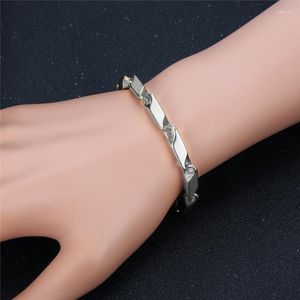 Link Chain Hiphop Trendy roestvrijstalen armbanden voor mannen vrouwen punk onregelmatige geometrie op de hand sieraden braslet fawn22