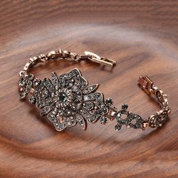 Lien Chaîne Kinel Charme Boho Femmes Lien Bracelet Antique Or Couleur Gris Cristal Ethnique Mariage De Mariée Vintage Bijoux Russie Accessoires G230208