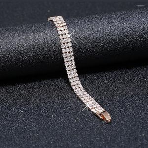 Linkketen Kunjoe Koreaanse mode eenvoudige kristal strass braclet voor vrouwen vintage luxe armband bangle birle bruiloft sieraden fawn22