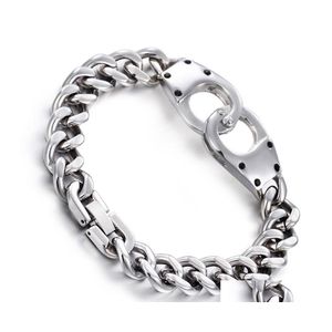 Link Chain Link Fashion Handboeien Design 8.66 Lengte roestvrij staal Sier kleur Gold Cuban Curb Mens Boy Bracelet Bangle 50G 3724 Q DHNSN