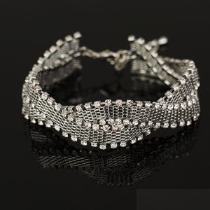 Link Chain Link The Girl A Gift Pulseras de boda Brazaletes Nueva llegada Fl Star Super Shiny Rhinestone Crystal Sier Ladies Chains 27 Dha5C