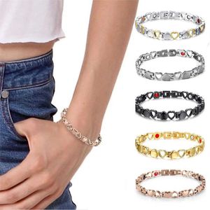 Link Chain Love Heart Magnetic armbanden voor vrouwen koppelen gewichtsverlies energie magnetische therapie armbanden afslanke gezondheidszorg sieraden cadeau G230208