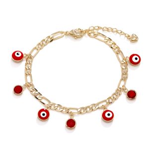 Cadena de eslabones LUALA Pulsera de mal de ojo Nueva mezcla 4 colores 14K Color oro AAA CZ Cadena de eslabones de mal de ojo Joyería de moda para mujeres al por mayor G230208