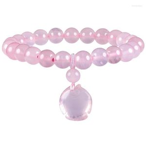 Lien chaîne chance mignon poisson pieds forme pendentif bracelet naturel améthyste rose quartz cristal pierre perles élastiques hommes femmes bijoux inte22