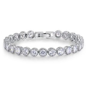 Chaîne à maillons de luxe 4mm 5mm ronde CZ 925 en argent Sterling Bracelet de tennis bracelets pour femmes bijoux fête de mariage cadeau de noël S320L