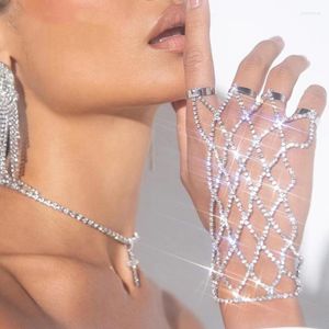 Chaîne à maillons luxe cristal maille doigt Bracelet paillettes strass réglable femmes mode élégant main mariage fête cadeaux Kent22