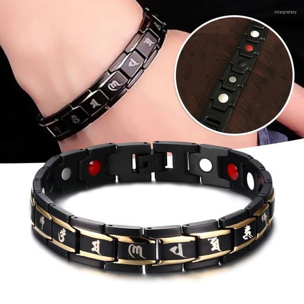 Cadena de eslabones Imanes Pulsera de acero de titanio Brazalete de metal encantador Accesorios personalizados para hombres NOV99 Inte22