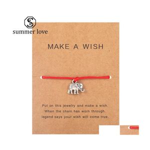 Cadena de eslabones Make A Wish Pulsera con tarjeta de regalo Mtitype Charm Bracelets Brazaletes para mujeres Hombres Amistad Declaración Joyería Saludo Dhdhr