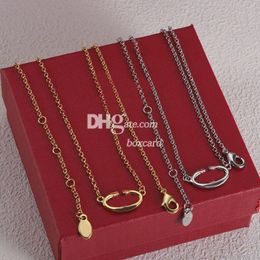 Collares de cadena de enlace colgantes de metal dorado collares de metal dorado collares simples con caja