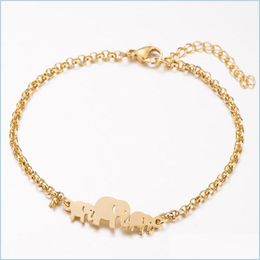 Link Chain Nieuwe dierenarmbanden gouden ketenen sieraden vlinder kruis olifent hart bedelarmband voor vrouwen valentijnsdag 152 u2 dro dhbfs