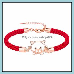 Lien Chaîne Cochon Bracelet Chanceux Corde Rouge Bracelets Haute Qualité Mode Sauvage Personnalité Amitié Drop Delivery 2021 Jewe Carshop2006 Dhzi6