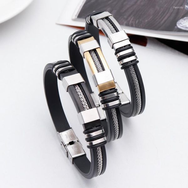 Pulsera de acero inoxidable con cadena de eslabones para hombre