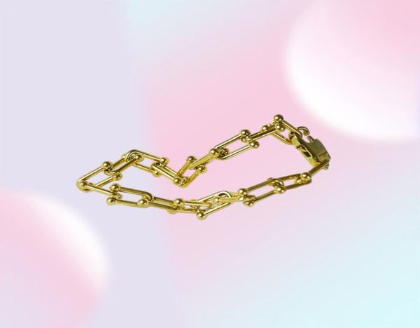 Chaîne de liaison en acier inoxydable hip hop unique U Unique Link Bracelet Gold Street Dance Fashion Statement Jewerly Gift for Men Women32635755733