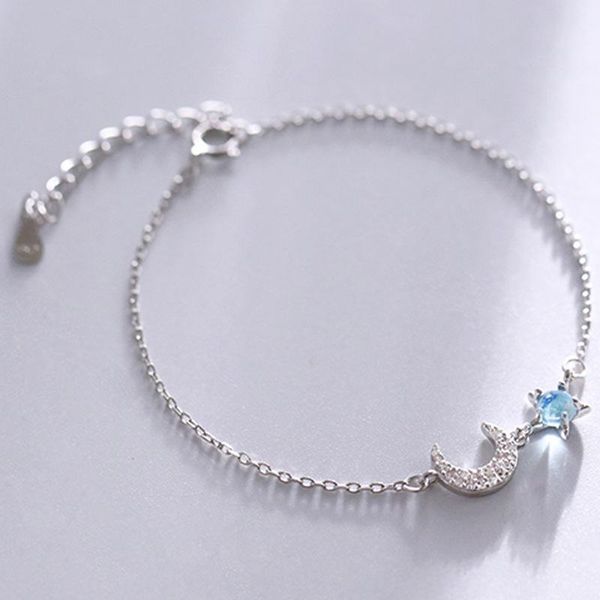 Lien, chaîne étoile lune cristal bracelet à breloques pour femmes corée créative Simple mode à la mode fille étudiant bijoux en gros BOYULIGE