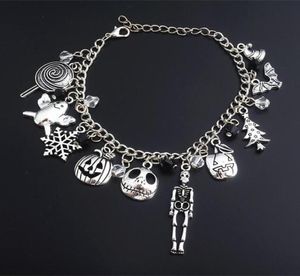 Link Chain The Nightmare Before Christmas Bracelet Jack Skellington Snowflakes Pumpkin Skull Charms Bangle armbanden Halloween JE7683879