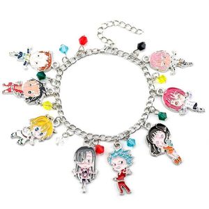 Cadena de eslabones Los siete pecados capitales Meliodas Elizabeth Liones Pulsera con dijes Escanor León Merlín Jabalí Gowther Cabra Rey Ban Jewelry253E