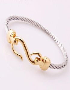 Link Chain Top Fashion Limited Fine Jewelry Steel TwoColor Bracelet Crochets Love Charm Bracelets Bangles pour femmes7427073