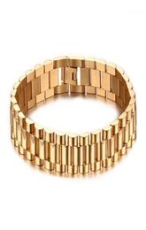 Chaîne de liaison Top Quality Gold Rempep Band Bracelet Bracelet Bracelet For Men Bijoux ajusté en acier inoxydable