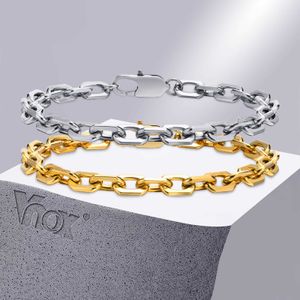 Lien Chaîne Vnox Nouveau Style 6.5 MM Belcher Chaîne Bracelets pour Hommes En Acier Inoxydable Carré Liens Géométriques Bracelet Cadeau pulseira masculina G230208