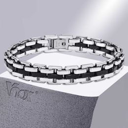 Lien Chaîne Vnox Élégant Sangle Chaîne Bracelets pour Hommes Garçons Cadeau Bijoux 10.7 MM Large En Acier Inoxydable Liens Bracelet G230208