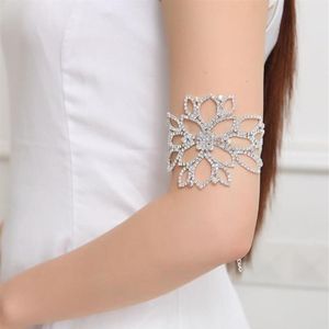 Lien chaîne mariage femmes Bracelet de mariée bras mariée bijoux brassard supérieur avec strass cheville cheville Bracelets280i