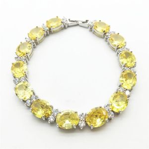 Link, ketting vrouwen charme armbanden 10kt wit goud gevuld zirkoon steen geel mode-sieraden verkopen