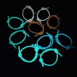 Link, ketting Yazi Trendy 2 stks Glow in The Dark Paar Armbanden Magneet Charm Gevlochten Magnetische Touw Armband Voor Sieraden Geschenken