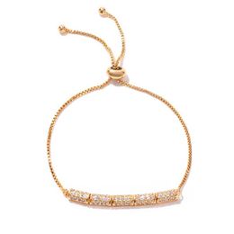 Link Chain Yunkingdom Mode Verstelbare Goud Kleur Armband Voor Vrouwen Bangle Elegant Wit Kristal Luxe Sieraden Gifts288G