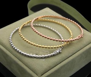 Link Fashion Classic Lucky Chain 4 Bracelet de perles de trèfle à quatre feuilles en acier inoxydable pour plaqué or 18 carats S925 Argent Van WomenGirls7598091