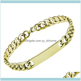 Lien, Jewelrylink, Chaîne 8Mm Bracelet En Acier Inoxydable Étiquettes D'identification Vierges Bar Bracelets Miroir Poli De Haute Qualité Pour Hommes Mode Bijoux Cadeau