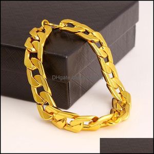 Link JewelryLink Chain Gold armbanden Heren Roestvrij stalen armband op hand Fashion Hip Hop Jewelry Gifts for Man Aessories Groothandel Drop