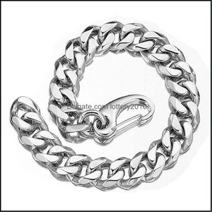 Link JewelryLink Chain Polishing Bracelets Men Cuban Link On Hand Hip Hop Rock Bracelet roestvrijstalen geschenken voor mannelijke aessories Drop Deli