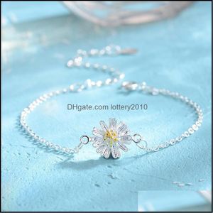 Lien Jewelrylink chaîne titane acier or Rose petite marguerite fraîche bracelet à breloques femme bijoux à la mode lien cristal couronne femmes Bracele
