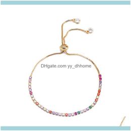 Link, juwelierlink, ketting dames zirkoon cz devils oog armbanden armbanden regenboog kleurrijke kalkoenen charm gouden sieraden voor vrouwen cadeau drop deliv