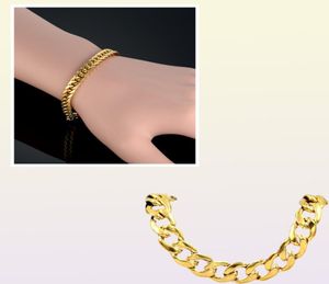 Linkheren armband roestvrij staal hele braslet zilveren kleur braclet dikke Cubaanse ketting gouden armband voor man6168991