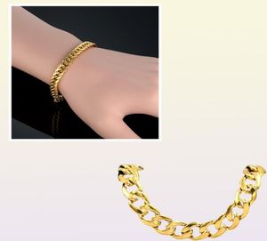 Linkheren armband roestvrij staal hele braslet zilveren kleur braclet dikke Cubaanse ketting gouden armband voor man8334607