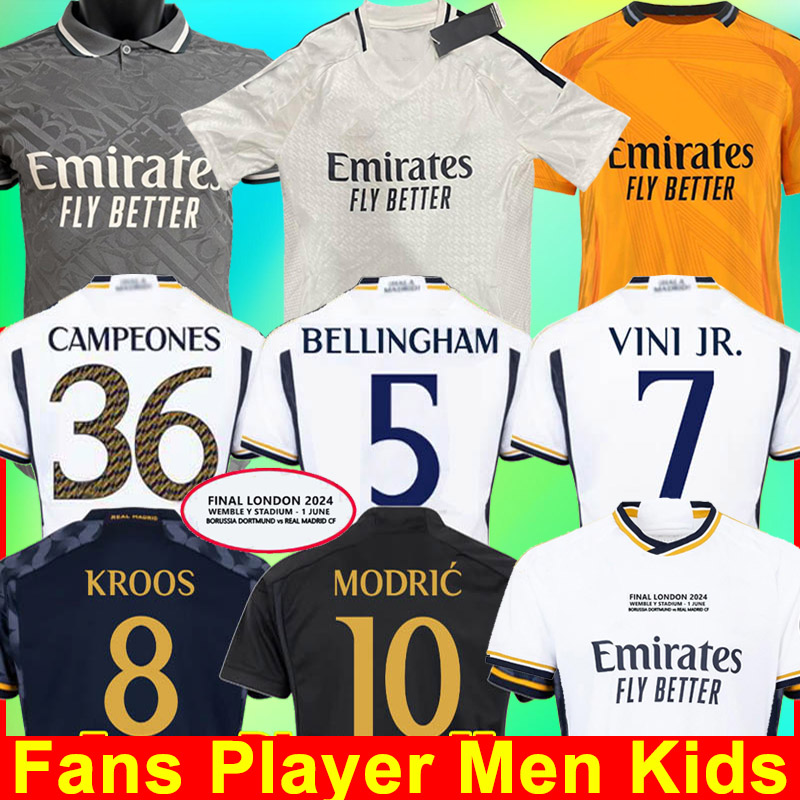 23 24 25 MBAPPE Real Madrids voetbaljersey 2024 2025 Bellingham Vini Jr Camavinga Modric Rodrygo voetbalshirtspeler Camiseta Men Kids Kit -uniformen