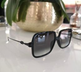 Link1 zonnebril Nieuwe modeontwerper dames Eenvoudig bord vierkant frame bril IP plating mat zwart metalen arm topkwaliteit UV400 P5768696