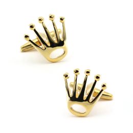 Enlaces Fashion Crown Style Gandinks para hombres Metal Metal Electroplacado múltiples colores agujas de manga accesorios actuales regalo al por mayor