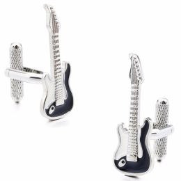Links Hawson modieuze manchetknopen elektrische gitaar / amp email Zwart witte manchet links van hoge kwaliteit Franse manchetten / shirts cadeau