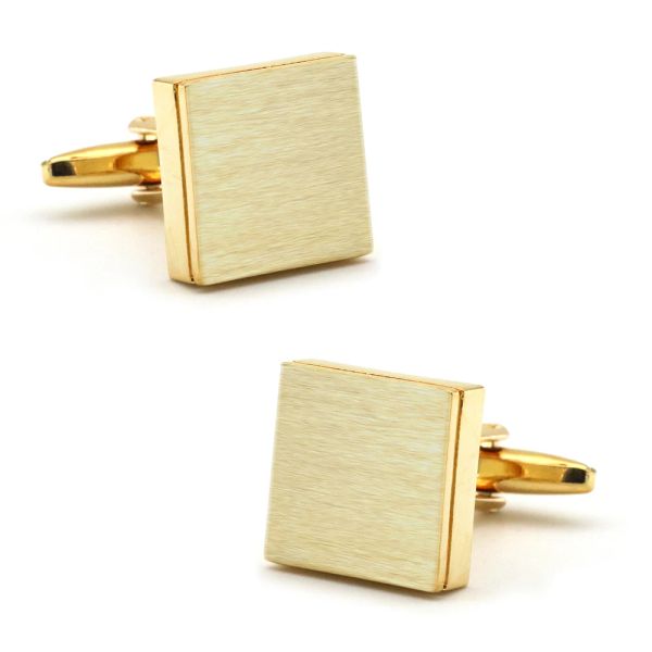 Liens Igame Golden Square Cuff Links 4 couleurs Option Metal Wiredrawing Materif